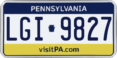 PA license plate LGI9827