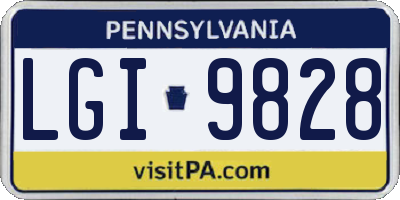 PA license plate LGI9828