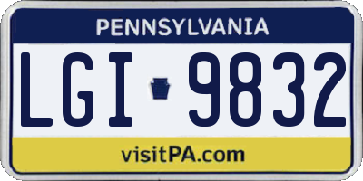 PA license plate LGI9832