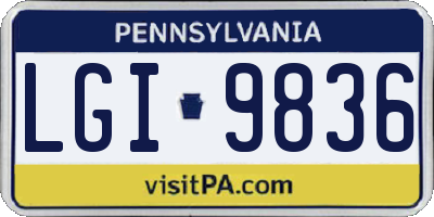 PA license plate LGI9836