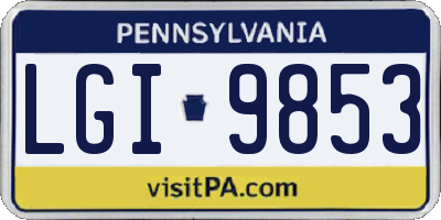 PA license plate LGI9853