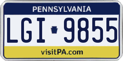 PA license plate LGI9855