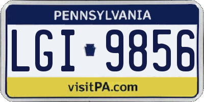 PA license plate LGI9856