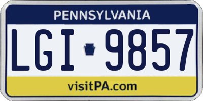 PA license plate LGI9857