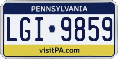 PA license plate LGI9859