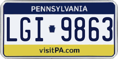 PA license plate LGI9863