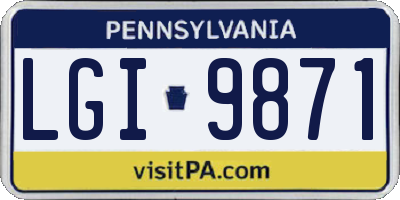 PA license plate LGI9871