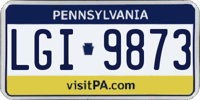 PA license plate LGI9873