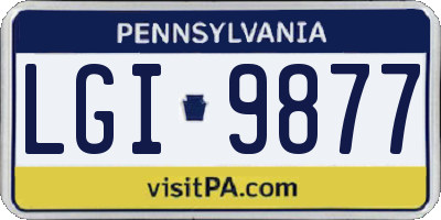 PA license plate LGI9877