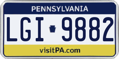 PA license plate LGI9882