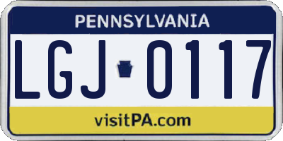 PA license plate LGJ0117