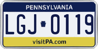 PA license plate LGJ0119