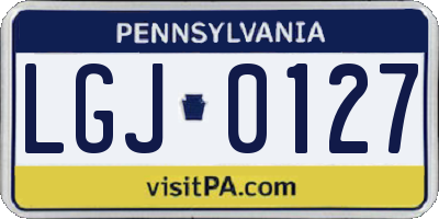 PA license plate LGJ0127