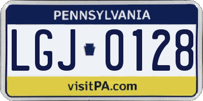 PA license plate LGJ0128