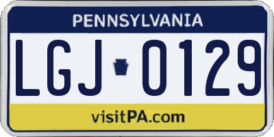 PA license plate LGJ0129