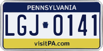 PA license plate LGJ0141