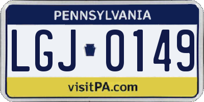 PA license plate LGJ0149