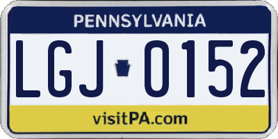 PA license plate LGJ0152