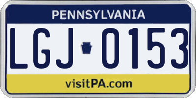PA license plate LGJ0153