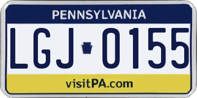 PA license plate LGJ0155