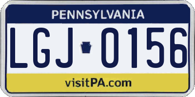 PA license plate LGJ0156