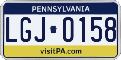 PA license plate LGJ0158