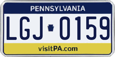 PA license plate LGJ0159