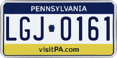 PA license plate LGJ0161