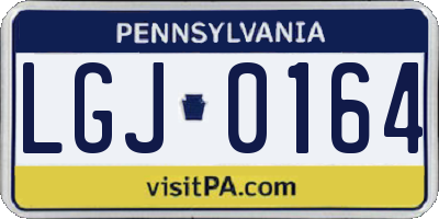 PA license plate LGJ0164
