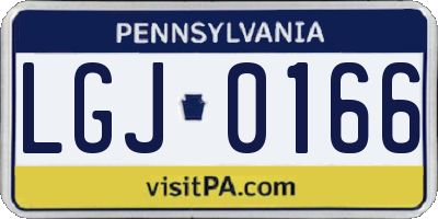 PA license plate LGJ0166