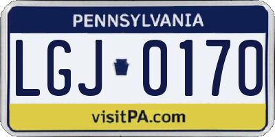 PA license plate LGJ0170