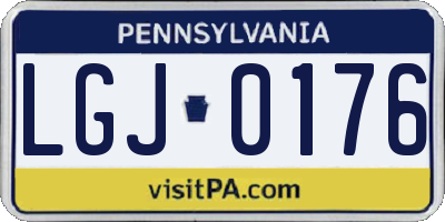PA license plate LGJ0176