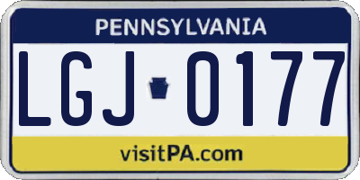 PA license plate LGJ0177