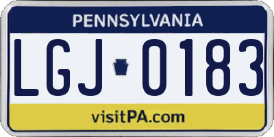 PA license plate LGJ0183