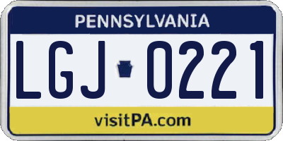PA license plate LGJ0221