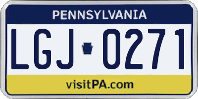 PA license plate LGJ0271