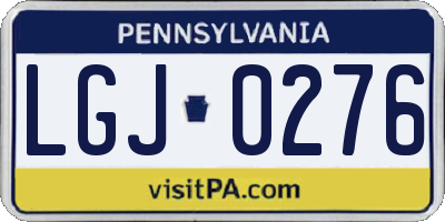 PA license plate LGJ0276