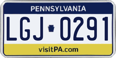 PA license plate LGJ0291