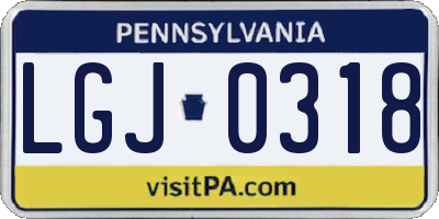 PA license plate LGJ0318