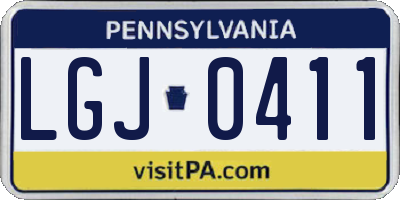 PA license plate LGJ0411