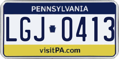 PA license plate LGJ0413