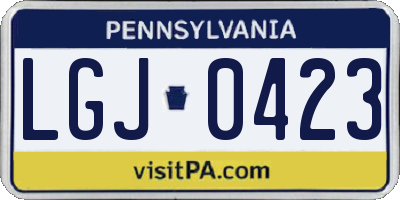 PA license plate LGJ0423