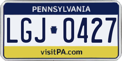 PA license plate LGJ0427