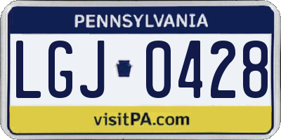 PA license plate LGJ0428