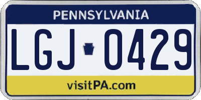 PA license plate LGJ0429