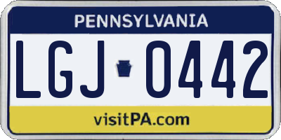 PA license plate LGJ0442