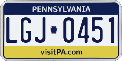 PA license plate LGJ0451