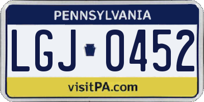 PA license plate LGJ0452