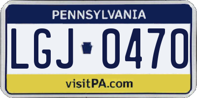PA license plate LGJ0470
