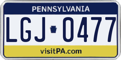 PA license plate LGJ0477